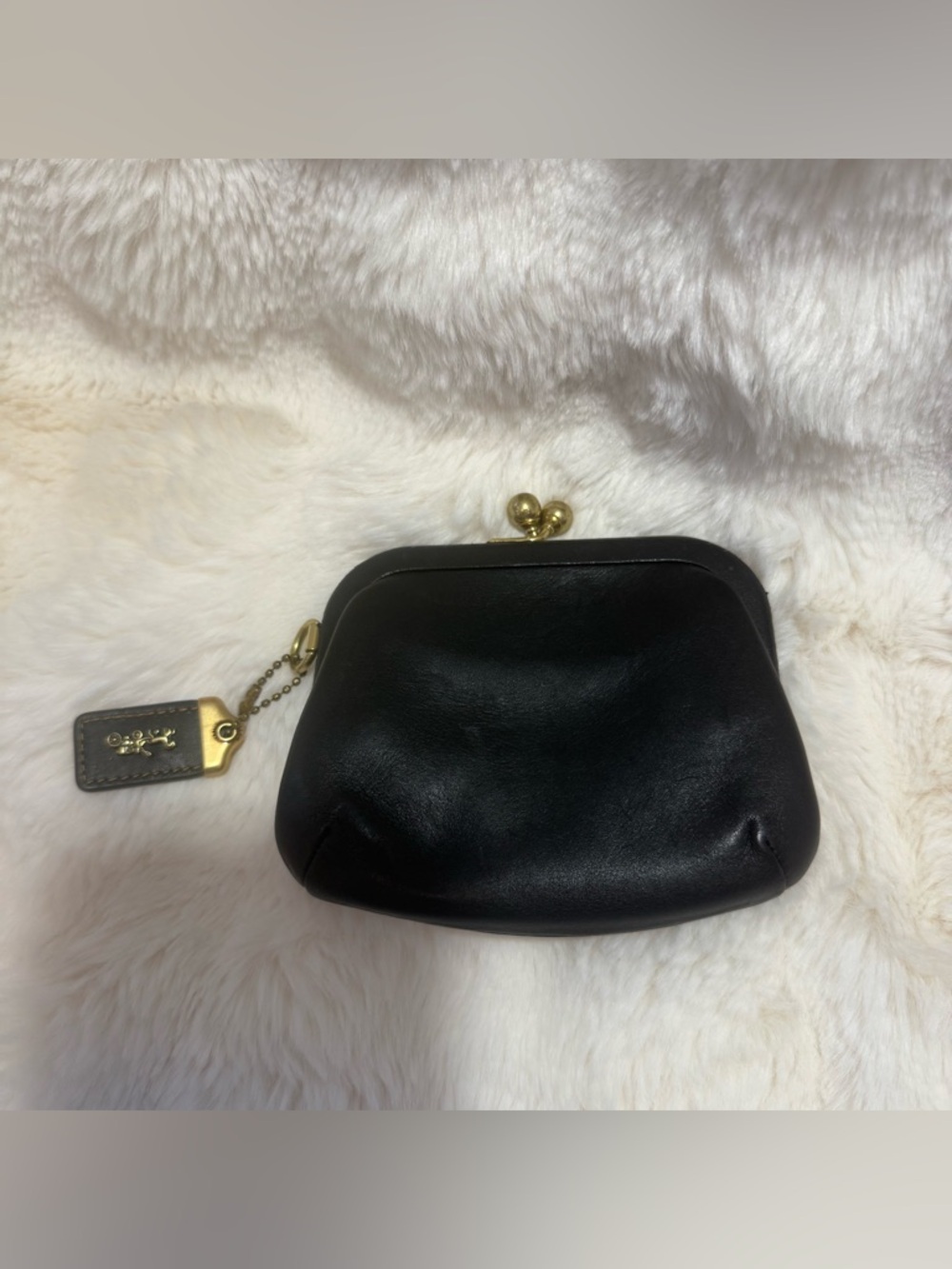 Coach Black Leather Coin Purse